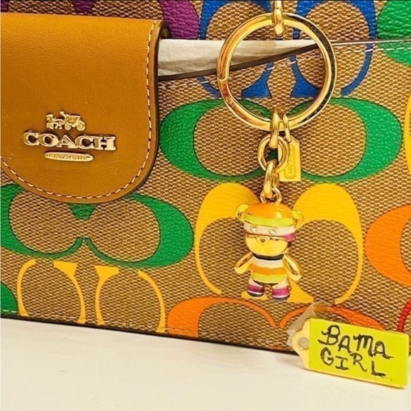 Coach Rainbow Bear Keychain/ Bag Charm - Picture 3 of 13